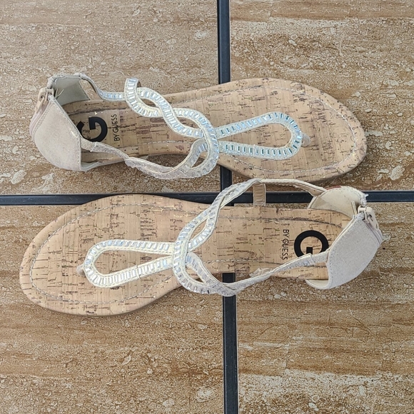 G by Guess Gold and Rhinestone Sandals 9.5 - Picture 2 of 7